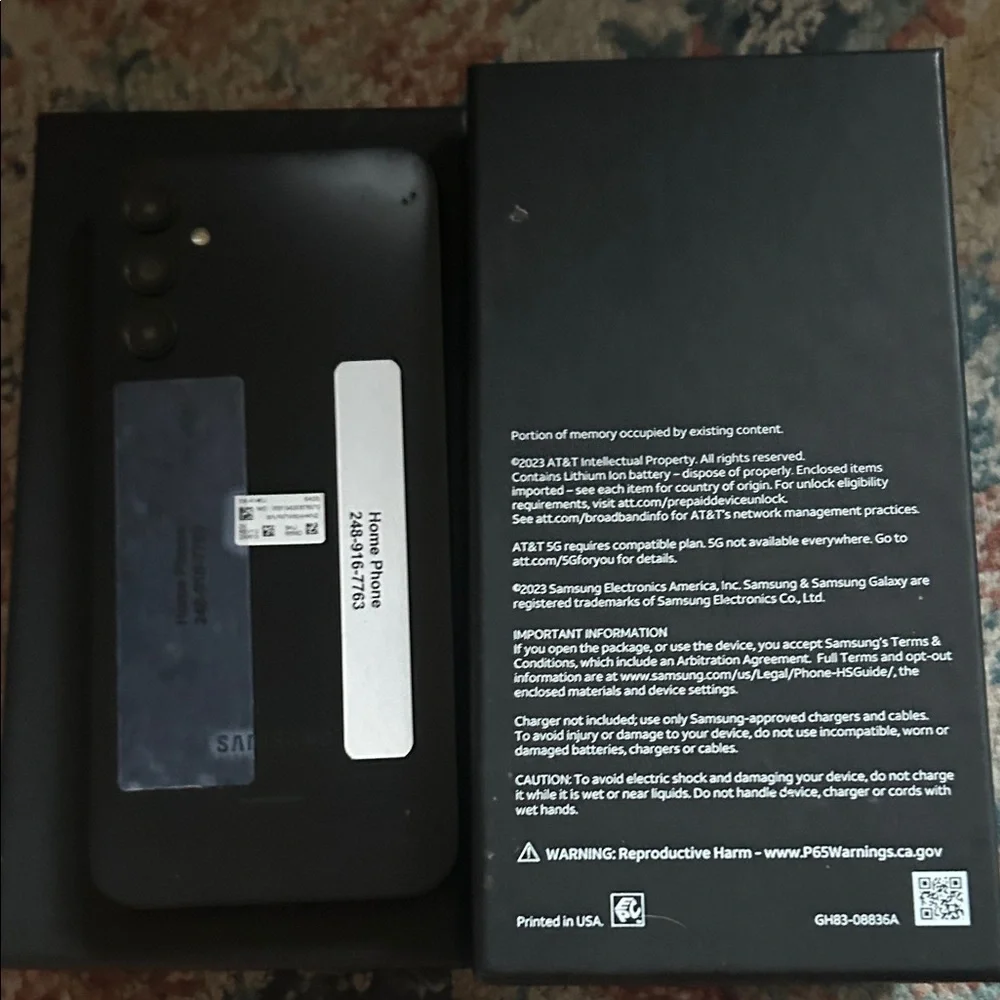 Samsung Galaxy A14 5G in Classic Black used as a home phone only new condition.